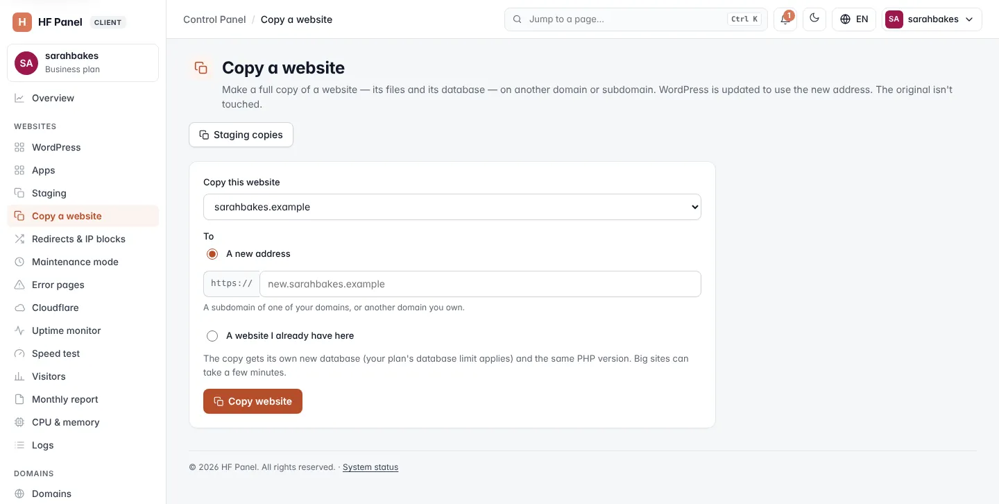 Copy a website screen