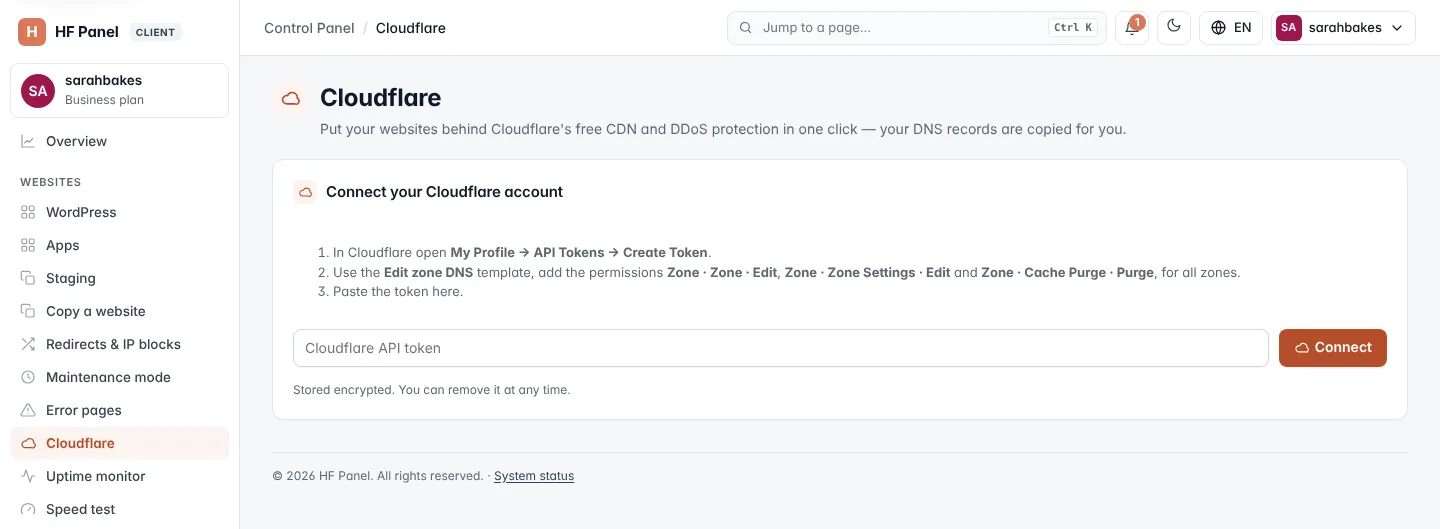 Cloudflare screen