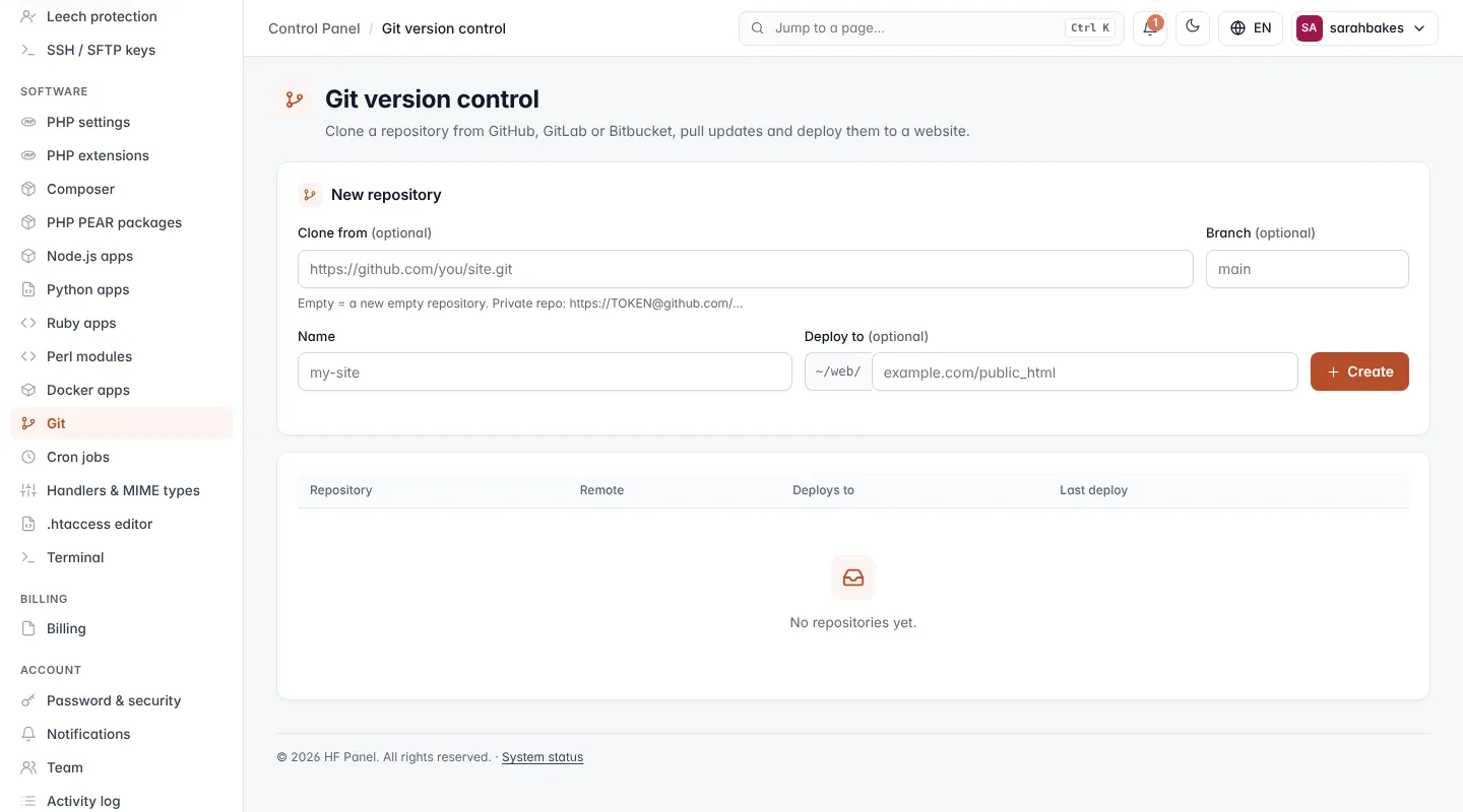 Git screen