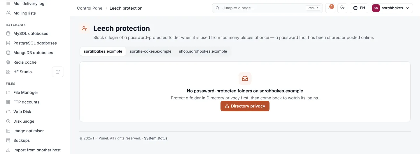 Leech protection screen